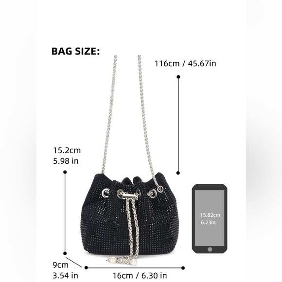 Black Rhinstone sling cum potli bag - Picture 16 of 17